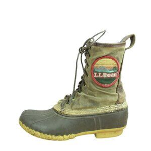 LL Bean Katahdin Brown Waxed Canvas Unlined Limited Edition Duck Boots Size 7 M
